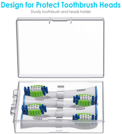 Toothbrush Heads Cover - Enerfort Travel Brush Head Protector Storage Case for Oral B or Philips Electric Toothbrush Heads, 1PC, Clear (White)