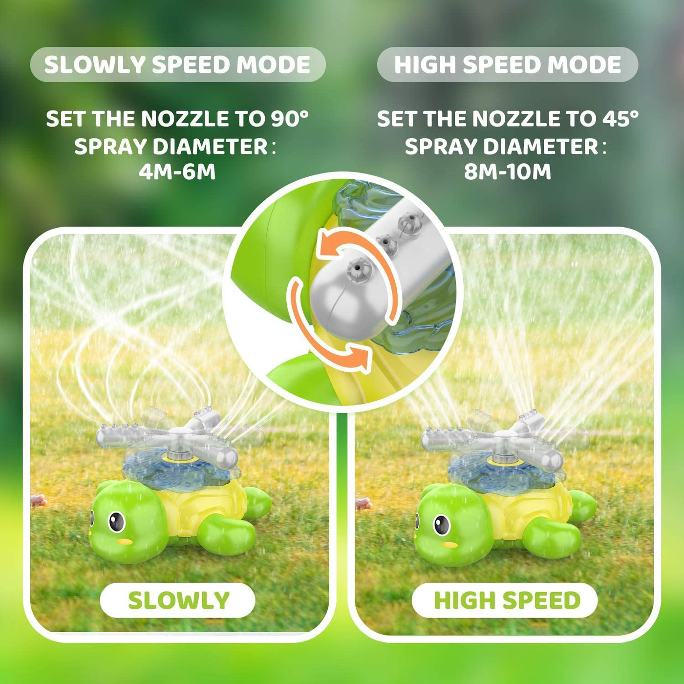 KMUYSL Spray Sprinkler for Kids, Outdoor Water Toys Gifts for 3,4,5,6,7,8 Year Old Boys & Girls Turtle Sprinkler Toy - Spinning Turtle Spray Sprinkler for Outside Lawn Backyard Yard