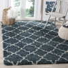SAFAVIEH Hudson Shag Collection SGH282L Moroccan Trellis Non-Shedding Living Room Bedroom Dining Room Entryway Plush 2-inch Thick Area Rug, 5' x 5' Square, Slate Blue / Ivory
