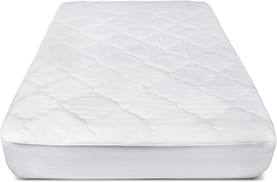 Micropuff Twin XL Mattress Pad Dorm XL Mattress Cover, Ultra Soft Down Alternative Fiber Fill, Twin Extra Long Size 39x80 - Fitted Sheet Stretches to 15 Inches Deep