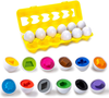 Color & Shapes Matching Egg Toy - Shape Sorting & Color Recognition Learning Toy for Toddlers - Preschool Game - Montessori Education - Easter Eggs