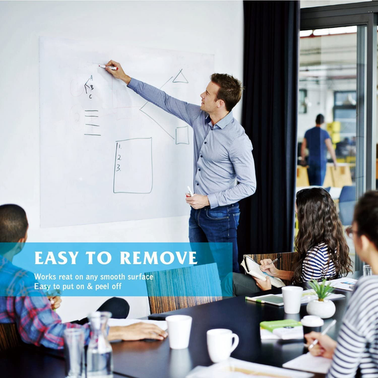 Self-Adhesive Whiteboard Wall Decal Sticker, 17.7" X 78.7" Extra Large Strong & Durable Dry Erase Wall Paper Message Board Peel Stick White Board for Kids Drawing, Office, School, Home Decor (White)