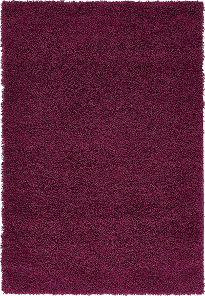 Unique Loom Solo Solid Shag Collection Area Modern Plush Rug Lush & Soft, 4' 0 x 6' 0, Eggplant Purple