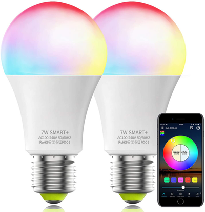 WiFi Smart Light Bulb, A19 E26 60W Equivalent Tunable White Color Changing Smart LED Light Bulb, UL Certified, Works with Alexa Google Home, No Hub Required