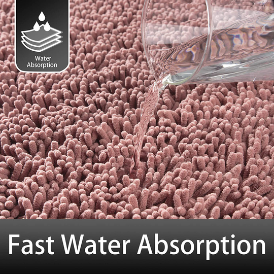 Microfiber Bath Rugs Chenille Bath Mat, Ultra Soft NUFR Bathroom Rugs Quick-Dry, Water Absorbent 