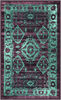 Maples Rugs Georgina Traditional Kitchen Non Skid Accent Area Rug [Made in USA], Winberry/Teal, 1'8 x 2'10