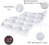 DROVAN Waterproof Mattress Pad Cover King Size - Breathable Soft Fluffy - Pillow Top Cotton Top Down Alternative Filling Cooling Mattress Topper