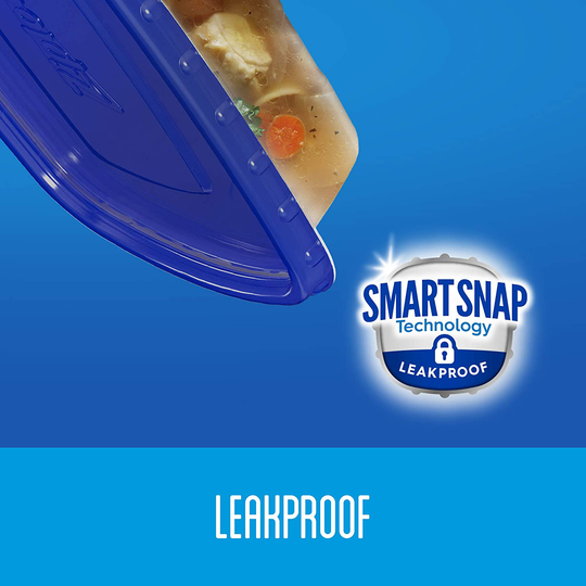 Ziploc Food Storage Meal Prep Containers Reusable for Kitchen Organization, Smart Snap Technology, Dishwasher Safe, Divided Rectangle, 2 Count