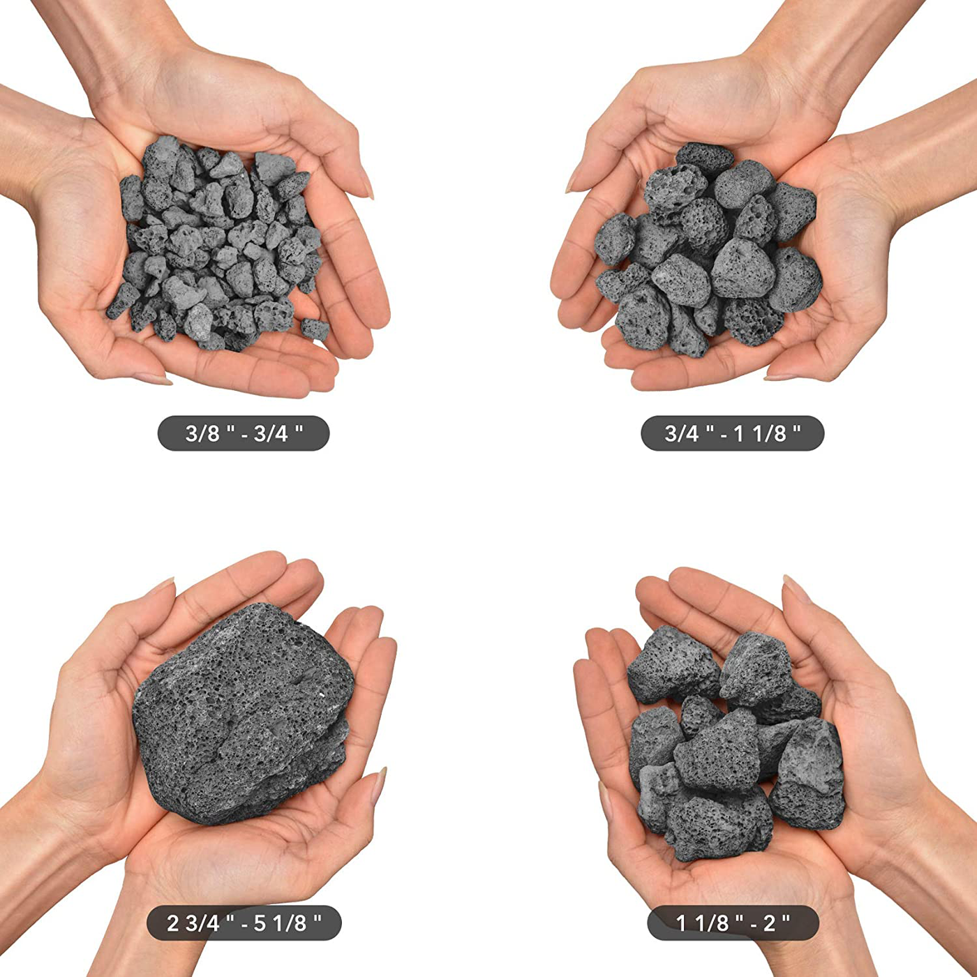 Skyflame 10LB Natural Lava Rocks for Fire Pits, Fire Tables, Fireplaces, Garden Landscaping Decoration, Indoor and Outdoor Use, 3"-5" Sizes, Red