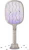 Night Cat Bug Zapper Racket with Attractive Purple Lamp Light and Foldable Handle Electric Fly Swatter Racquet Electronic Mosquito Killer with USB Rechargable 4000V
