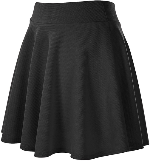 Urban CoCo Women's Basic Versatile Stretchy Flared Casual Mini Skater Skirt