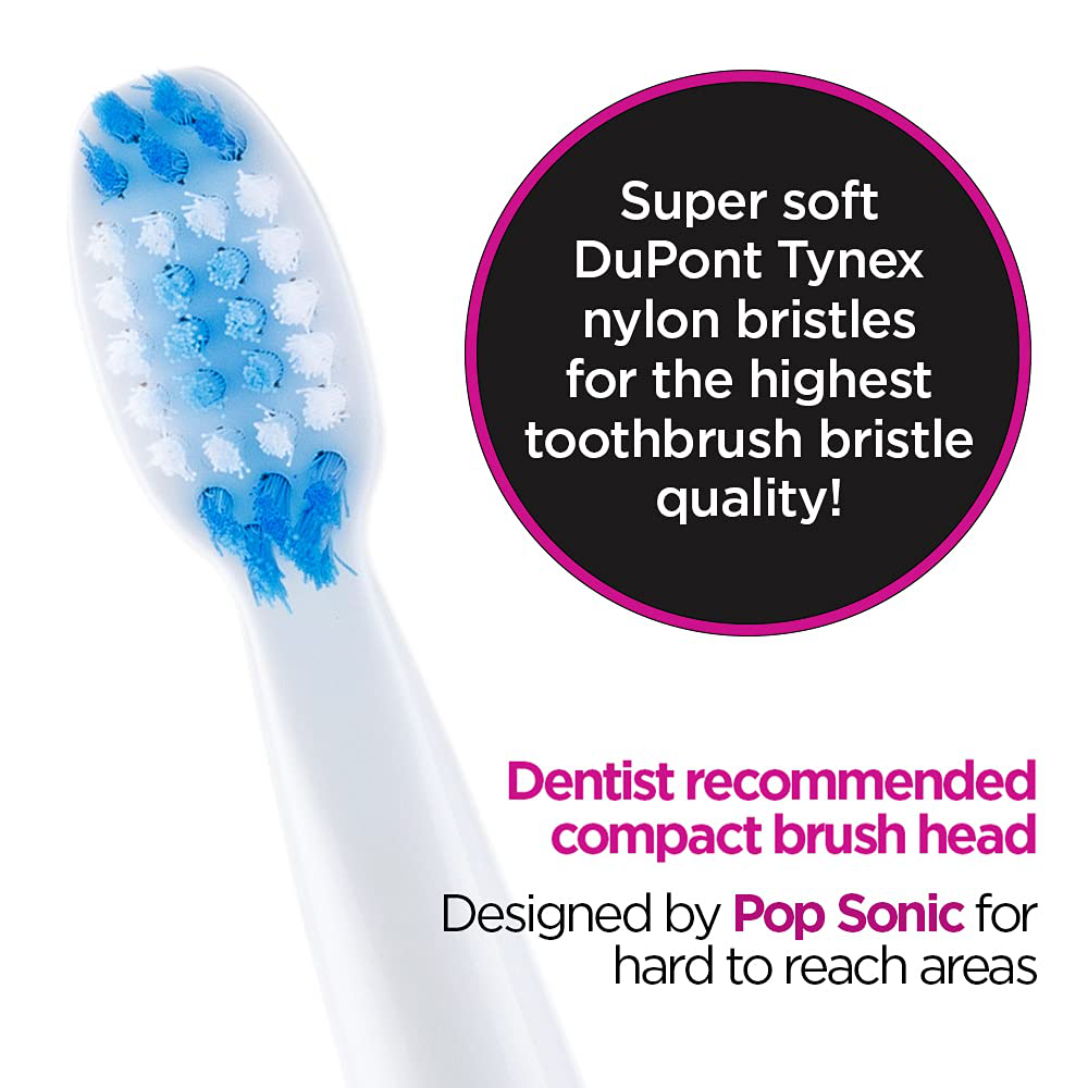 Pop Sonic Replacement Toothbrush Heads Fit's with Go Sonic USB Sonic & Pro Sonic Toothbrushes - Pack of 2