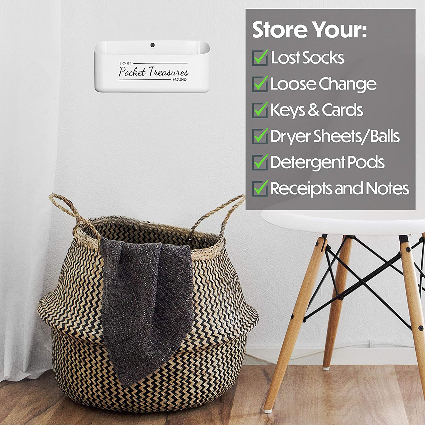 Lost Socks Sign Farmhouse Laundry Room Decor and Accessories Wire Baskets For Organizing Laundry Room Storage Organization Hanging Wall Basket Decor Shelves Organizer Lint Bin Signs