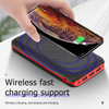 2000mAh QI Wireless Solar Portable Charger with 3 USB Outputs and 2 LED Flashlights