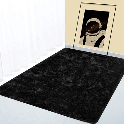 BOYASEN Ultra Soft Indoor Modern Area Rugs Fluffy Living Room Carpets for Children Bedroom Home Decor Nursery Rug (4 x 6 ft, Black)