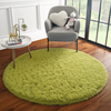 ULTRUG Fluffy Round Rug for Kids Room, Soft Circle Area Rugs for Girls Bedroom, Cute Princess Castle Nursery Rug Shaggy Circular Carpet for Teens Girls Baby Bedroom Home Decor, 4 x 4 Feet Green