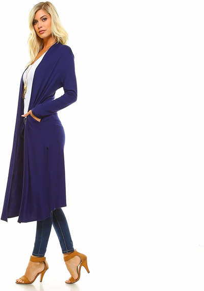 Issac Liev Isaac Liev Trendy Extra Long Duster Soft Lightweight Cardigan - Made in The USA