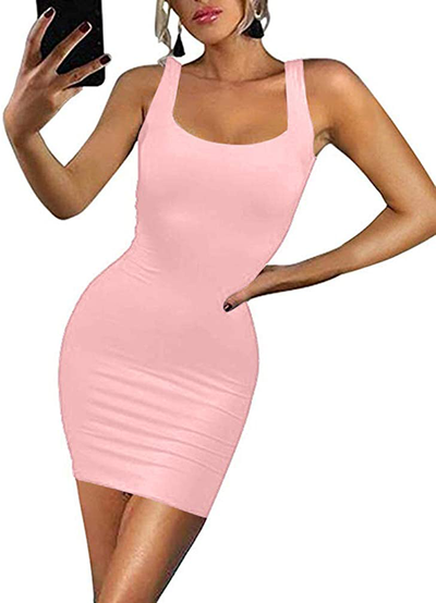 LAGSHIAN Women's Sexy Bodycon Tank Dress Sleeveless Basic Midi Club Dresses