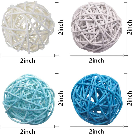 DomeStar Rattan Ball, 24PCS 2 Inch Wicker Ball Decorative Ball Orbs Vase Fillers