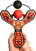 Mighty Fun! Mischief Maker Lil Monster Wooden Toy Slingshot and Soft Foam Balls (Red)