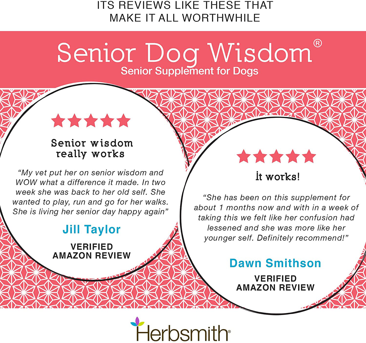 Herbsmith Senior Dog Wisdom – Dog Dementia Supplement – DHA for Senior Dog Brain Health - Senior Supplement for Dogs