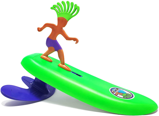 Surfer Dudes Classics Wave Powered Mini-Surfer and Surfboard Toy - Donegan Doolin - Green