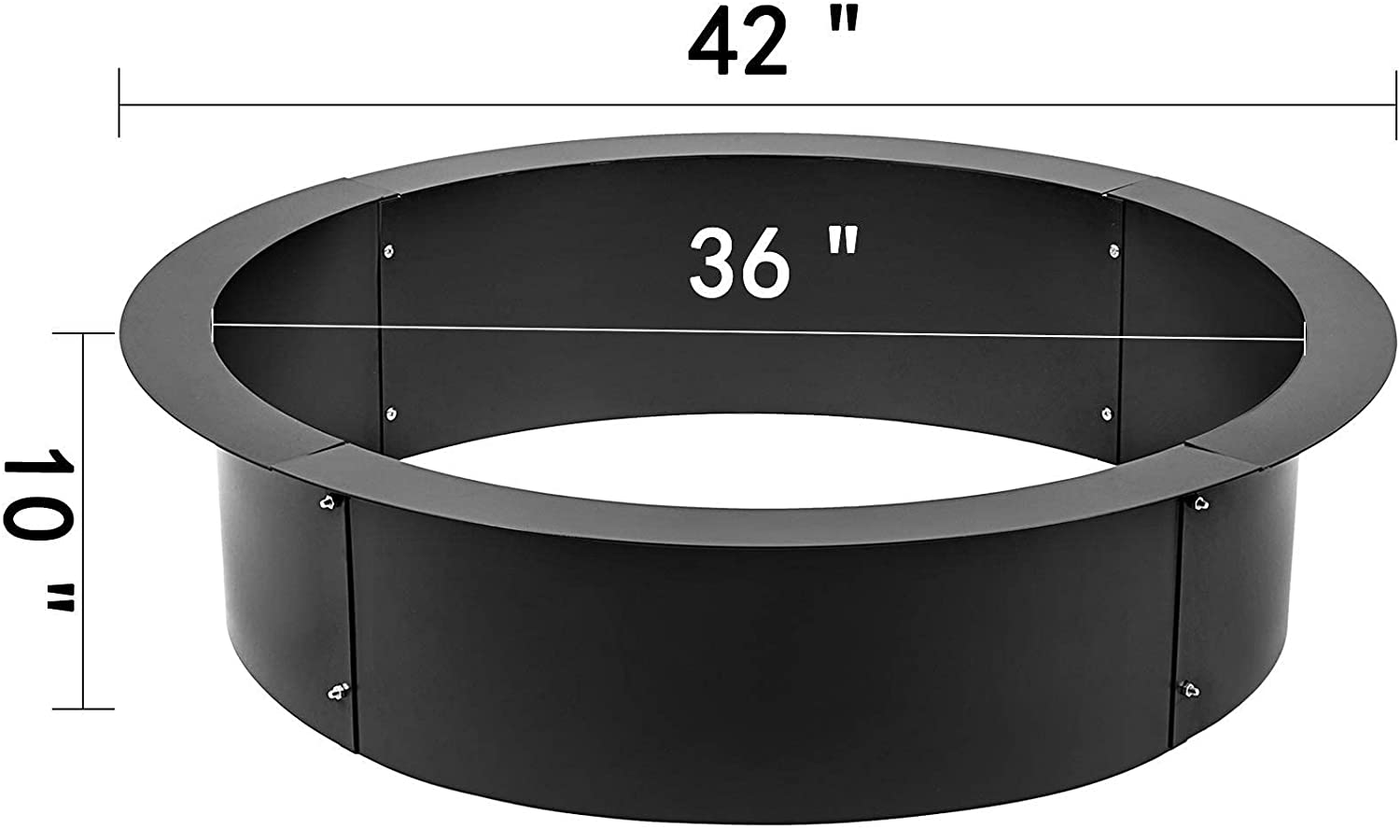 VBENLEM Fire Pit Ring 45-Inch Outer/39-Inch Inner Diameter, 3.0mm Thick Heavy Duty Solid Steel, Fire Pit Liner DIY Campfire Ring Above or In-Ground for Outdoor