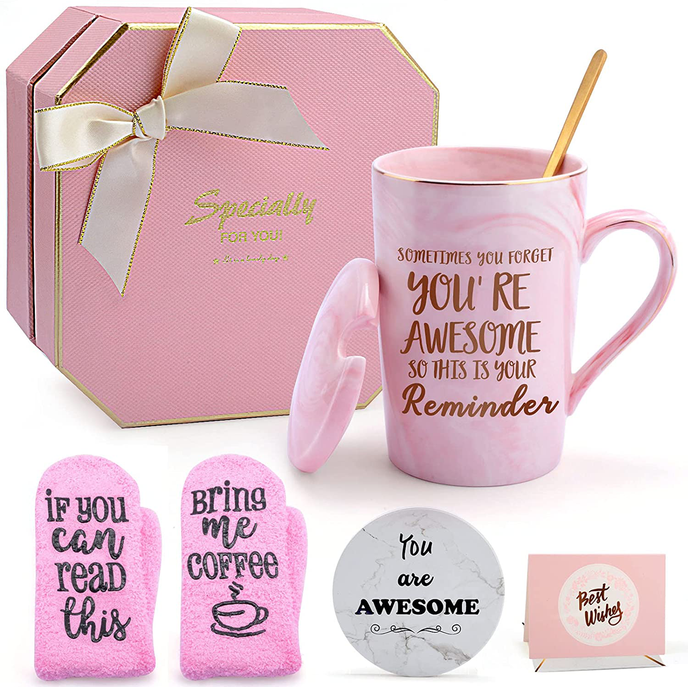 Thank You Gifts for Women, Puchod Birthday Christmas Thanksgiving Gifts for Best Friends Appreciation Gift Sometimes You Forget You're Awesome Funny Inspirational Present for Teacher Her Coworker Mug