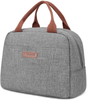 LOKASS Lunch Bag Cooler Bag Women Tote Bag Insulated Lunch Box Water-resistant Thermal Lunch Bag Soft Liner Lunch Bags for women/Picnic/Boating/Beach/Fishing/Work (Grey)