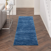 Nourison Essentials Solid Contemporary Navy Blue 2'x6' Runner Rug , 2' X 6'