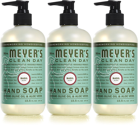 Mrs. Meyer's Clean Day Liquid Hand Soap, Cruelty Free and Biodegradable Hand Wash Formula Made with Essential Oils, Apple Scent, 12.5 oz - Pack of 3