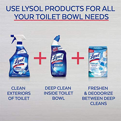 Lysol Automatic Toilet Bowl Cleaner, Click Gel, Mango & Hibiscus, 6 Count