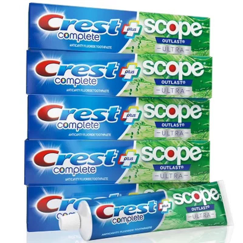 5 Pack Crest Complete Whitening + Scope Toothpaste ( 6.5 oz.)