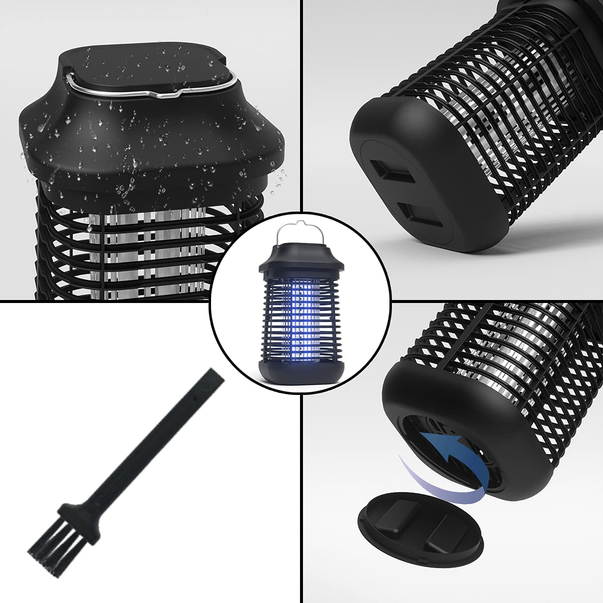 Bug Zapper Outdoor/Indoor,4200V High Powered Waterproof Electronic Mosquito Killer,15W UVA Mosquito Lamp Bulb,Fly Traps Patio Insects Killer,Trap Killer for Home,Kitchen, Backyard, Camping