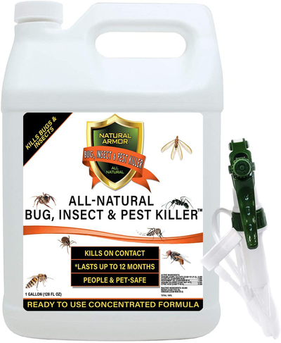 Natural Bug, Insect & Pest Killer & Control Including Fleas, Ticks, Ants, Spiders, Bed Bugs, Dust Mites, Roaches and More for Indoor and Outdoor Use, 128 Oz Gallon