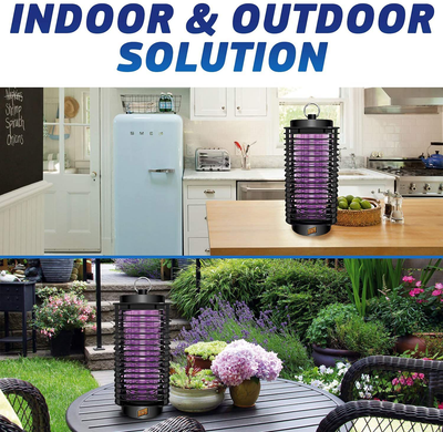 Bug Zapper Indoor and Outdoor - Insects Killer - Fly Trap Outdoor Patio - Insect Killer Zapper - Mosquito Trap - Insect Zapper - Mosquito Attractant Trap - Fly Zapper - Bug Zapper Table Top (Black)