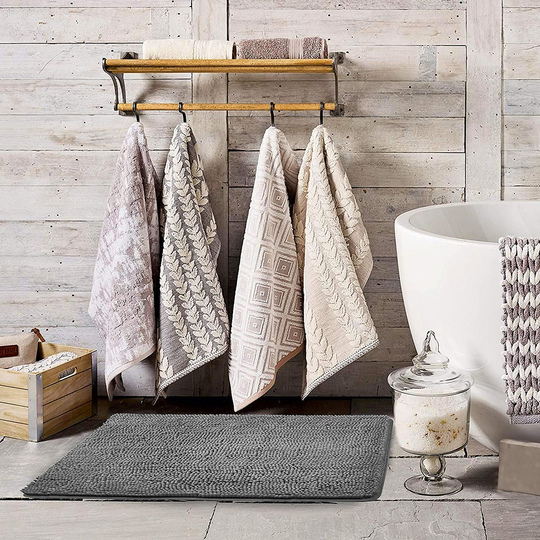 Luxury Chenille Bathroom Rug Mat, Extra Soft and Absorbent Shaggy Rugs, Non Slip, Machine Wash