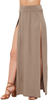 Loxdonz Women's Stretchy Split Maxi Long Skirt Plain Side Slit Beach Party Maxi Skirts