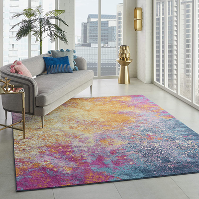 Nourison Passion Bohemian Abstract Charcoal/Ivory 2'2" x 7'6" Area Rug, (8' Runner)