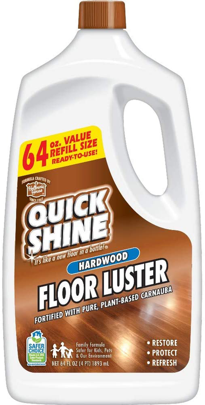 Quick Shine High Traffic Hardwood Floor Luster, 1, White Bottle with Brown Label, 64 Fl Oz