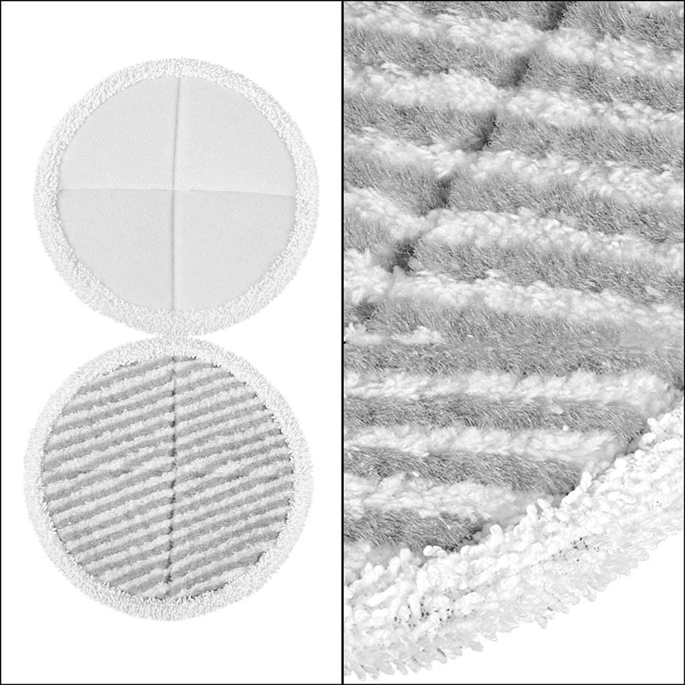 Cxnply 2124 Replacement Steam Mop Pads for Bissell Spinwave Cordless Hard Wood Floor Cleaner Powered Rotating Mop 2039A 2037 Series. (2 Soft Pads+2 Scrubby Pads)