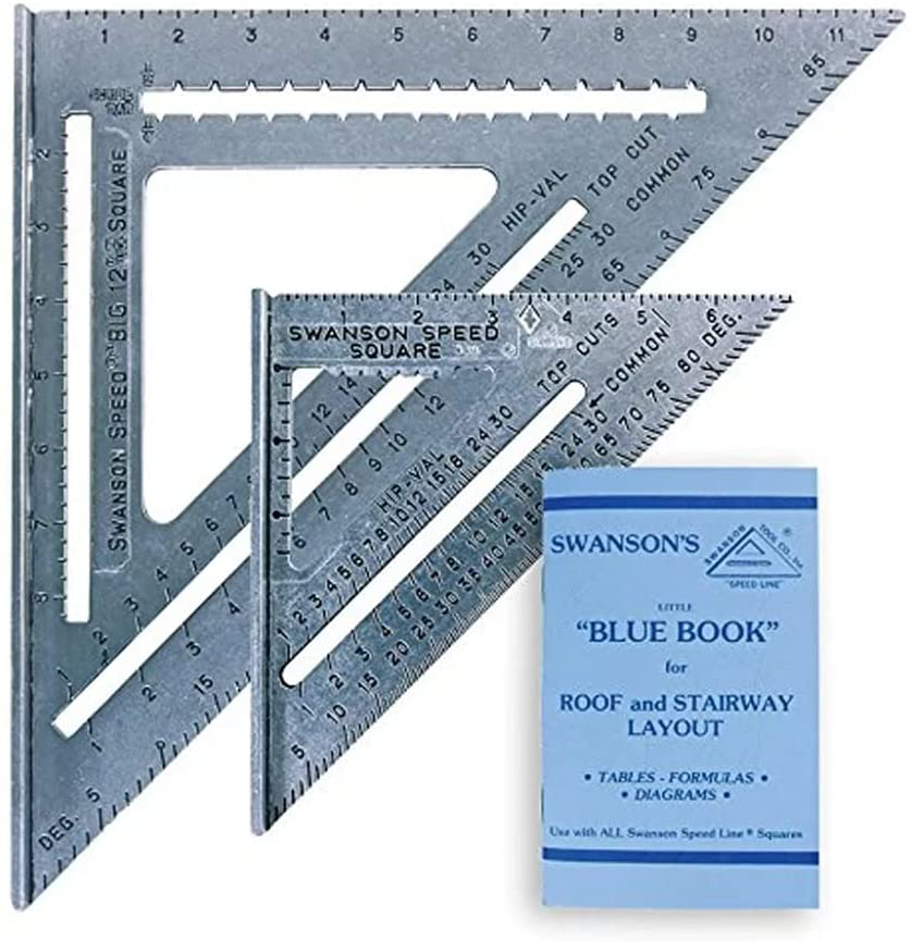 Swanson Tool Co S0101TC132 Value Pack with Speed Square Layout Tool, Blue Book and 12 Inch Combination Square