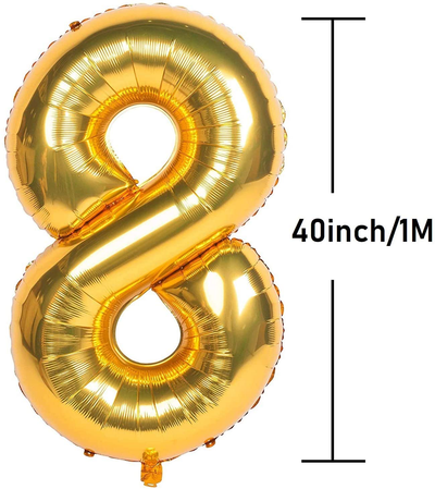 40 Inch Gold Large Number Balloons - Foil Mylar  Decorations