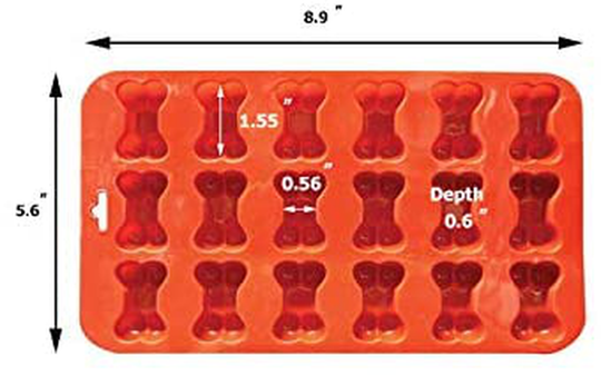 2 Pack Combo Silicone Molds Trays with Puppy Mini Dog Paw and Mini Bone Shape, Homemade Dog Treats, Baking Chocolate Candy, Oven Microwave Freezer Safe