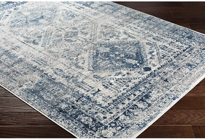 Artistic Weavers Desta Blue/White Area Rug, 5'3" Round