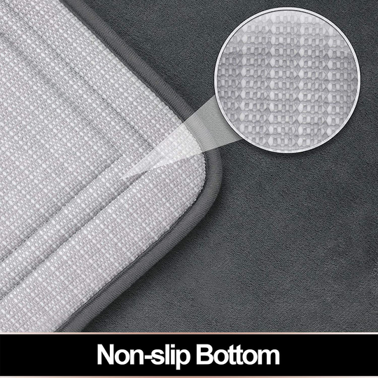 Memory Foam Bath Mat Non Slip Absorbent Super Cozy Velvet Bathroom Rug Carpet, Machine Washable