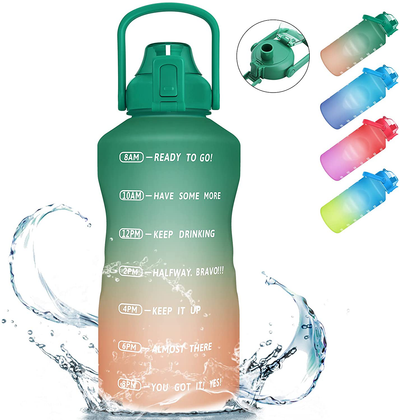 PASER 64oz/128oz Motivational Water Bottle with Time Marker & Straw, Leakproof Tritan BPA Free Water Jug Ensure You Drink Enough Water Daily for Fitness, Gym and Outdoor Sports