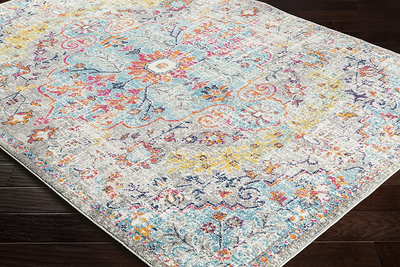Artistic Weavers Odelia Vintage Bohemian Area Rug, 4' Square, Orange/Navy