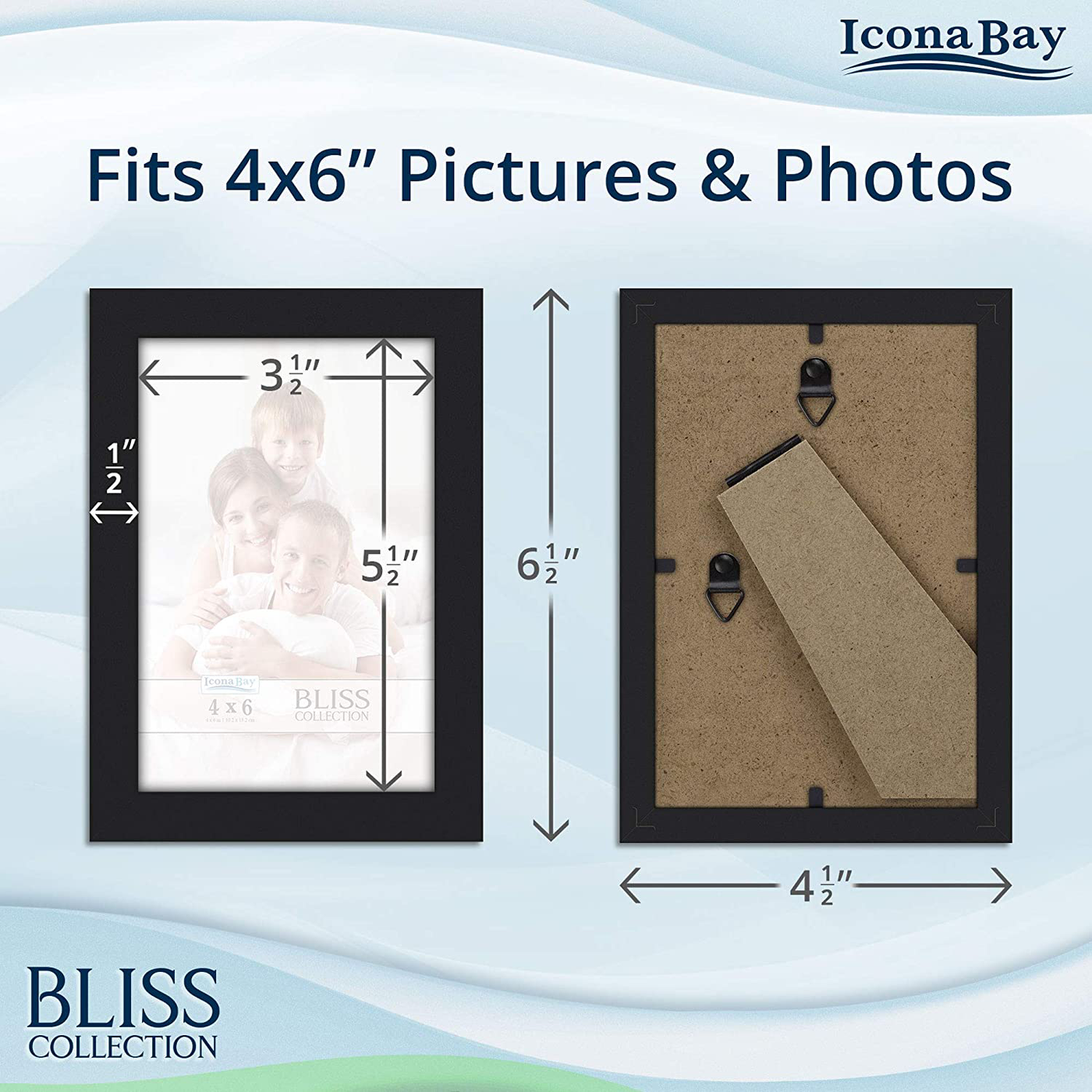 Icona Bay 5x7 Picture Frames (White, 12 Pack), Modern Style Wood Composite Frames Table Top or Wall Mount, Bliss Collection