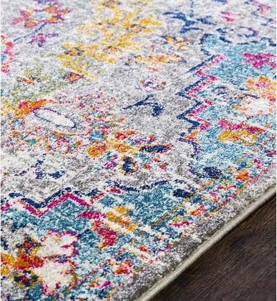Artistic Weavers Odelia Vintage Bohemian Area Rug, 4' Square, Orange/Navy